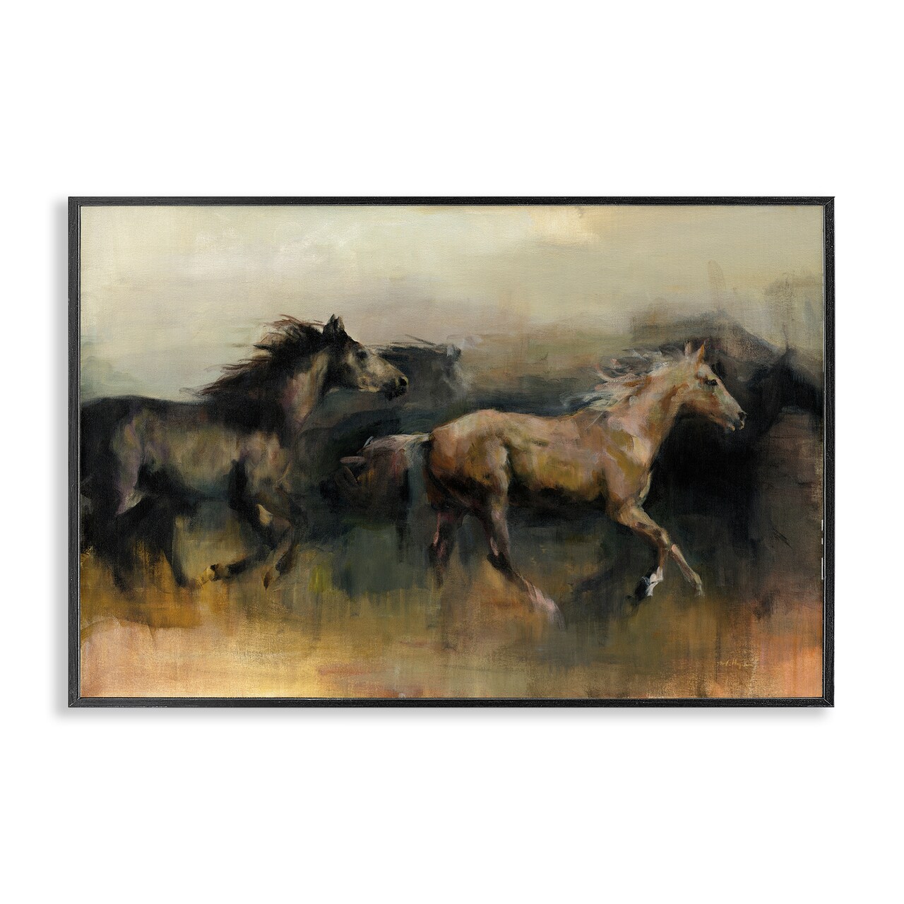 Stupell Industries Roaming The West Horses Framed Giclee Wall Art Design by Marilyn Hageman